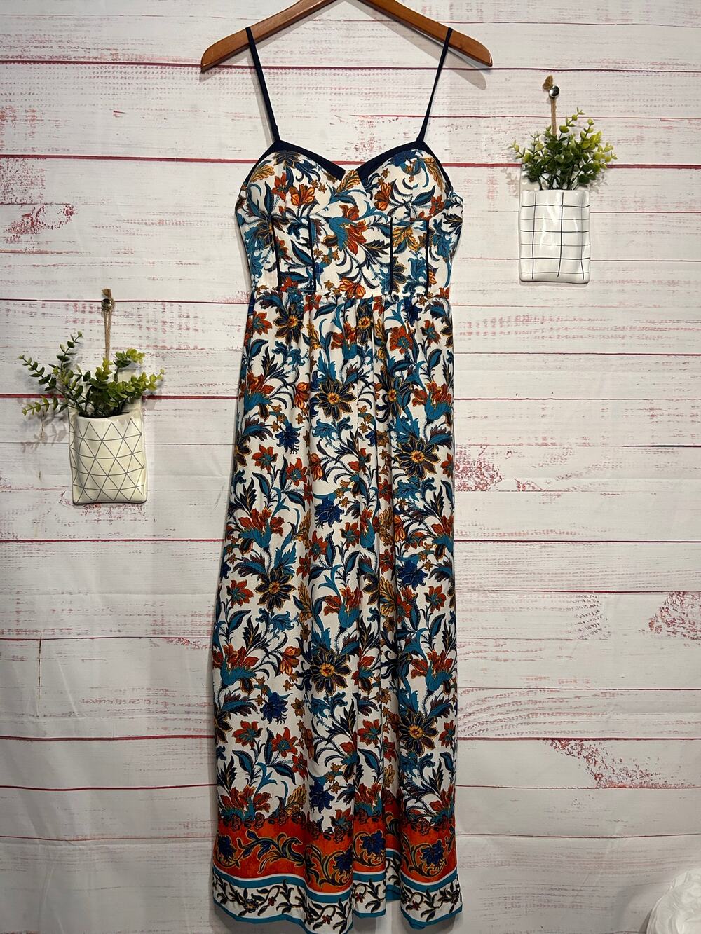 New B.O.G Collective White Floral Print Wide Leg Jumpsuit | Medium
